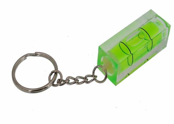 Umei Lot de 2 mini flaskor i akryl för nyckelringar - Vattenpass - Magnetiska - Grön - Utan magnetism