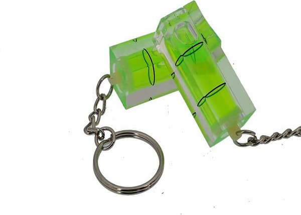Umei Lot de 2 mini flaskor i akryl för nyckelringar - Vattenpass - Magnetiska - Grön - Utan magnetism