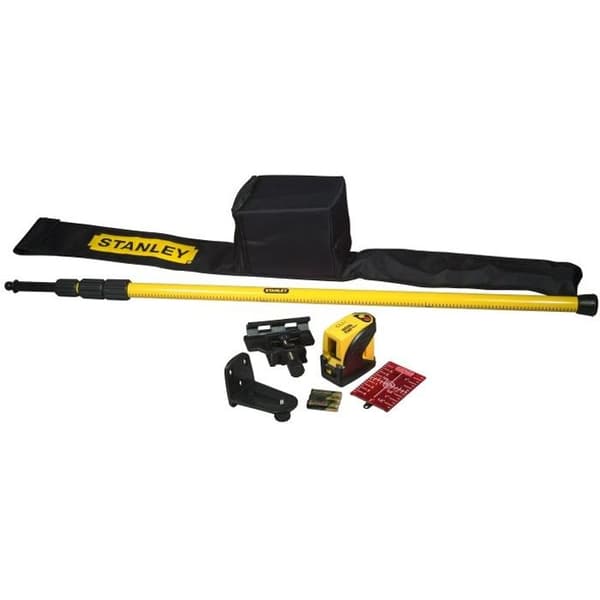 STANLEY CLLi 1-77-123 FatMax Cross Line Laser Level Kit + Pole Svart, Gul