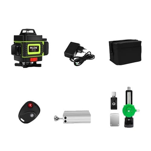 Laser-taso, 16 viivaa, itsetasaava, vihreä laser-säde, set2