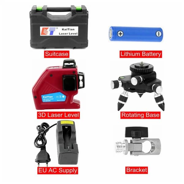 3D Laser Niveau, Selvnivellering, Professionel Kvalitet, Line Laser Level 360