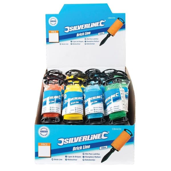 Slitstark nylonsnöre - SILVERLINE - hög synlighet - orange färg - längd - murarsnöre