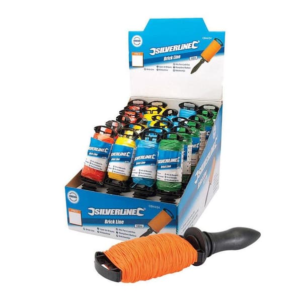 Slitstark nylonsnöre - SILVERLINE - hög synlighet - orange färg - längd - murarsnöre