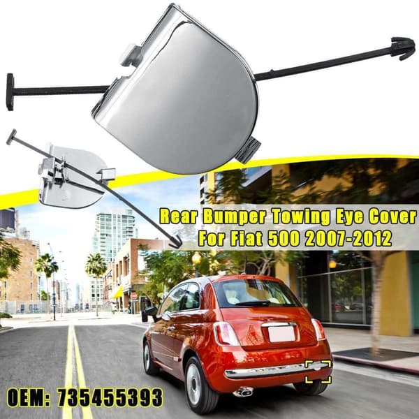 Bageste kofanger Bugsering af øjenlag Fuld krom til Fiat 500 2007-2012 735455393