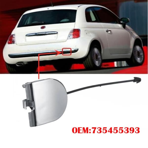 Bageste kofanger Bugsering af øjenlag Fuld krom til Fiat 500 2007-2012 735455393