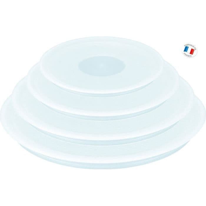 TEFAL INGENIO Sæt 3 Opbevaringsdæksler L9019222 Ø 16-18-20cm hvid