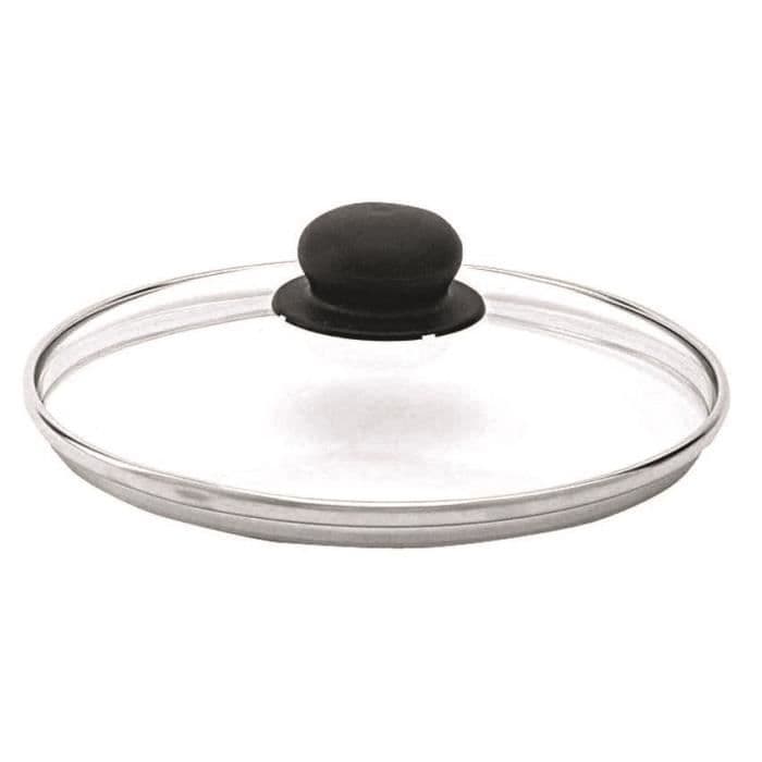 BEKA Glasegenskaber - Rustfrit stålkant - Ø 18 cm - Grå og gennemsigtig