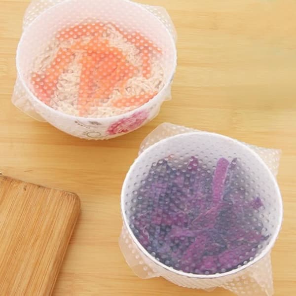 Vit silikon matinpackning Återanvändbart tätningslock Fresh Shine Keep