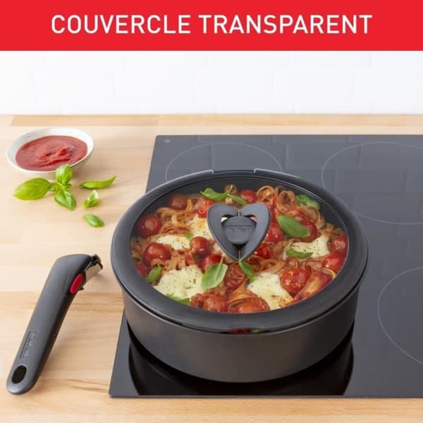 TEFAL INGENIO Glaslock 16 cm, Fällbart handtag, Snabbmatlagning, Ingenio-kompatibel, Tål diskmaskin L9846102