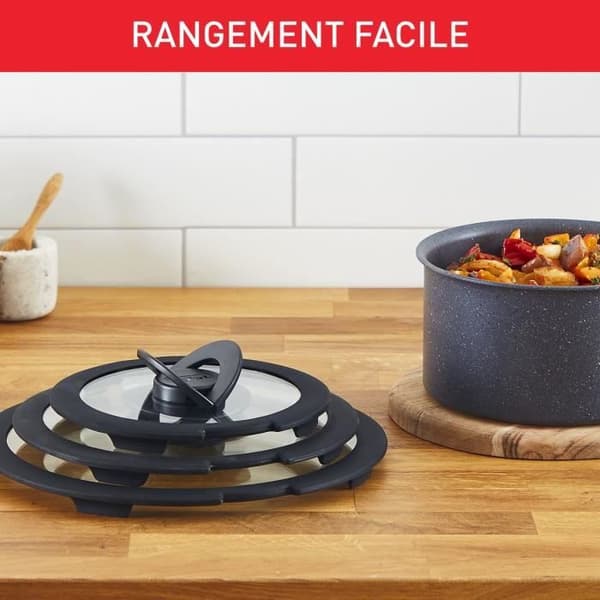 TEFAL INGENIO Glaslock 20 cm, Fällbart handtag, Snabbmatlagning, Ingenio-kompatibel, Tål diskmaskin L9846302