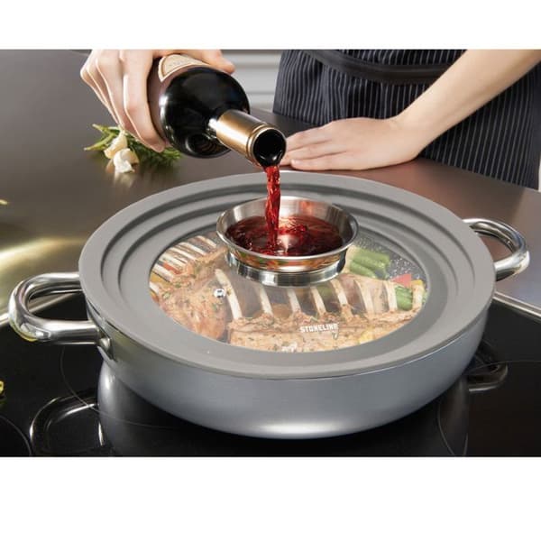 STONELINE® Set med 2 universalglaslock - med silikonkant och aromatisk funktion - 16/18/20 cm och 24/26/28 cm