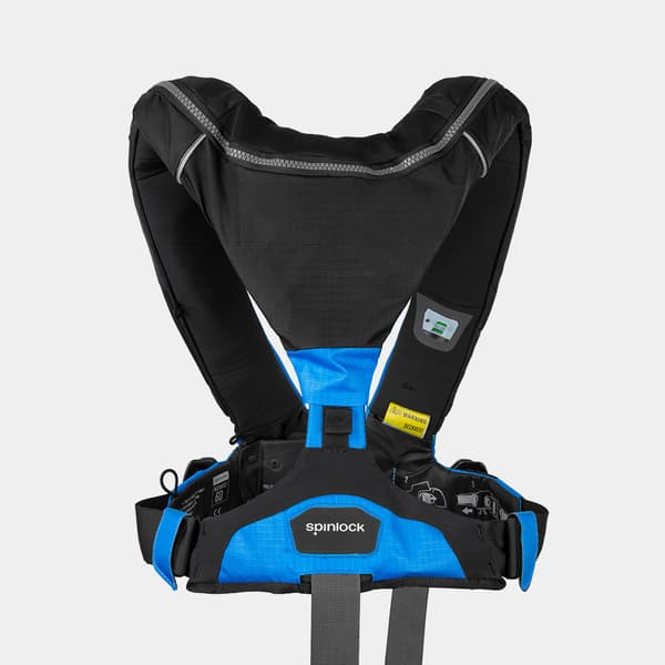 Uppblåsbar flytväst Spinlock Deckvest 6D 170N HRS Pacific Blue, automatisk + kolsyrepatron 33 gram Flytväststorlek: One-Size (50+ kg)