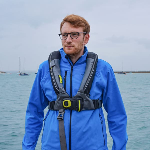 Uppblåsbar flytväst Spinlock Deckvest 6D 170N HRS Pacific Blue, automatisk + kolsyrepatron 33 gram Flytväststorlek: One-Size (50+ kg)
