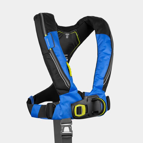 Uppblåsbar flytväst Spinlock Deckvest 6D 170N HRS Pacific Blue, automatisk + kolsyrepatron 33 gram Flytväststorlek: One-Size (50+ kg)
