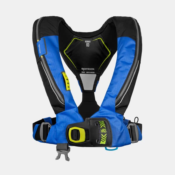 Uppblåsbar flytväst Spinlock Deckvest 6D 170N HRS Pacific Blue, automatisk + kolsyrepatron 33 gram Flytväststorlek: One-Size (50+ kg)