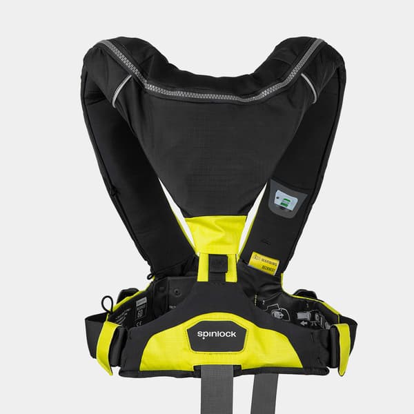 Uppblåsbar flytväst Spinlock Deckvest 6D 170N HRS Citrus Yellow, automatisk + kolsyrepatron 33 gram Flytväststorlek: One-Size (50+ kg)