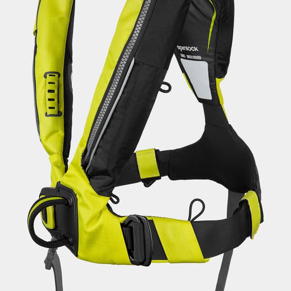 Uppblåsbar flytväst Spinlock Deckvest 6D 170N HRS Citrus Yellow, automatisk + kolsyrepatron 33 gram Flytväststorlek: One-Size (50+ kg)