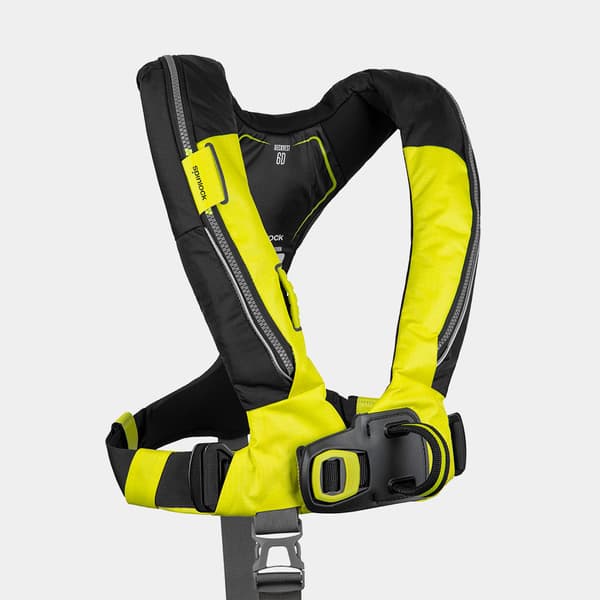 Uppblåsbar flytväst Spinlock Deckvest 6D 170N HRS Citrus Yellow, automatisk + kolsyrepatron 33 gram Flytväststorlek: One-Size (50+ kg)