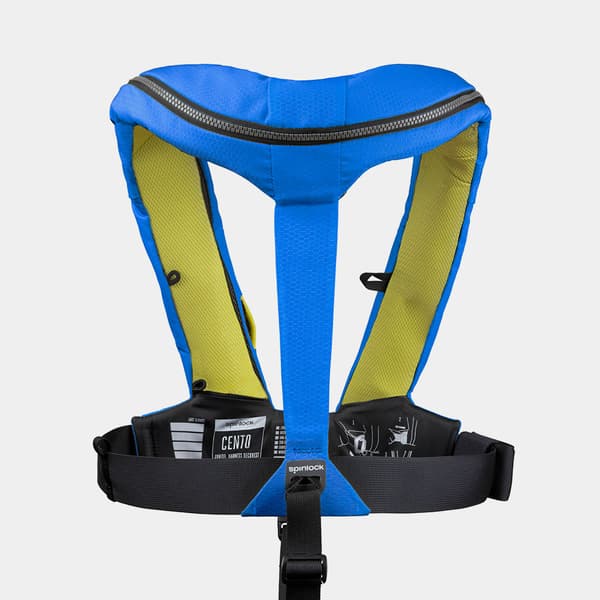 Uppblåsbar flytväst för barn Spinlock Deckvest Cento 100N Pacific Blue, automatisk + kolsyrepatron 20 gram Flytväststorlek: One-Size (20 - 50 kg)