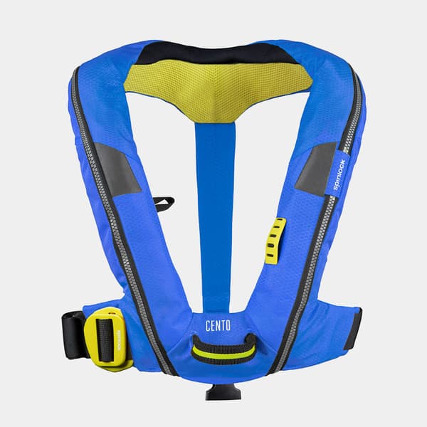 Uppblåsbar flytväst för barn Spinlock Deckvest Cento 100N Pacific Blue, automatisk + kolsyrepatron 20 gram Flytväststorlek: One-Size (20 - 50 kg)