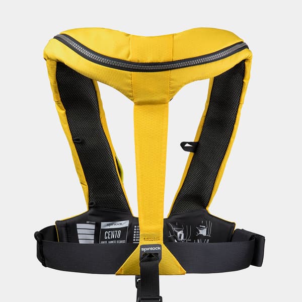 Uppblåsbar flytväst för barn Spinlock Deckvest Cento 100N Sun Yellow, automatisk + kolsyrepatron 20 gram Flytväststorlek: One-Size (20 - 50 kg)
