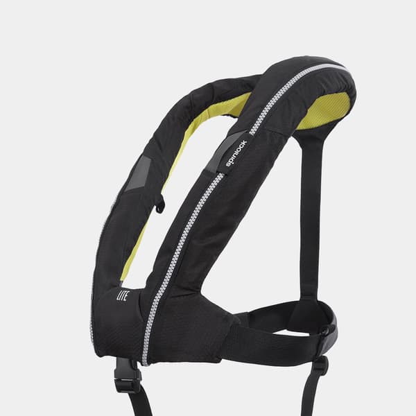 Uppblåsbar flytväst Spinlock Deckvest LITE 170N Black, automatisk + kolsyrepatron 33 gram Flytväststorlek: One-Size (50+ kg)