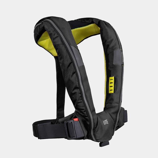 Uppblåsbar flytväst Spinlock Deckvest LITE 170N Black, automatisk + kolsyrepatron 33 gram Flytväststorlek: One-Size (50+ kg)