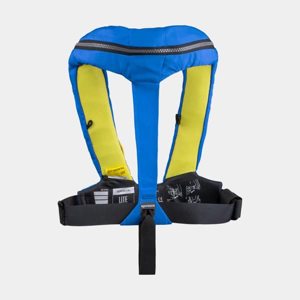 Uppblåsbar flytväst Spinlock Deckvest LITE 170N Pacific Blue, automatisk + kolsyrepatron 33 gram Flytväststorlek: One-Size (50+ kg)