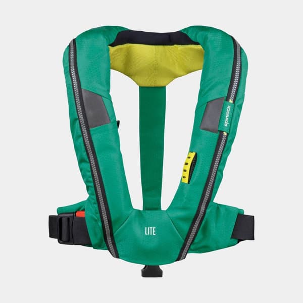 Uppblåsbar flytväst Spinlock Deckvest LITE 170N Seagrass Green, automatisk + kolsyrepatron 33 gram Flytväststorlek: One-Size (50+ kg)