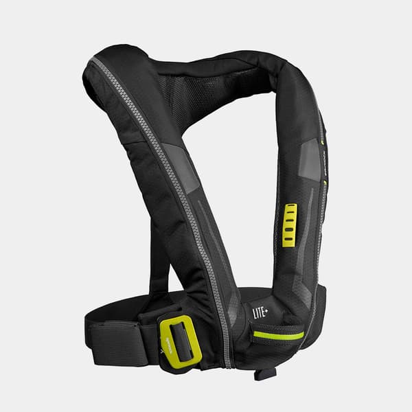 Uppblåsbar flytväst Spinlock Deckvest LITE+ 170N Black, automatisk + kolsyrepatron 33 gram Flytväststorlek: One-Size (50+ kg)