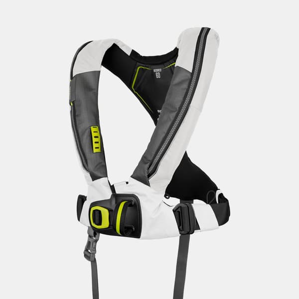 Uppblåsbar flytväst Spinlock Deckvest 6D 170N HRS Tropic White, automatisk + kolsyrepatron 33 gram Flytväststorlek: One-Size (50+ kg)