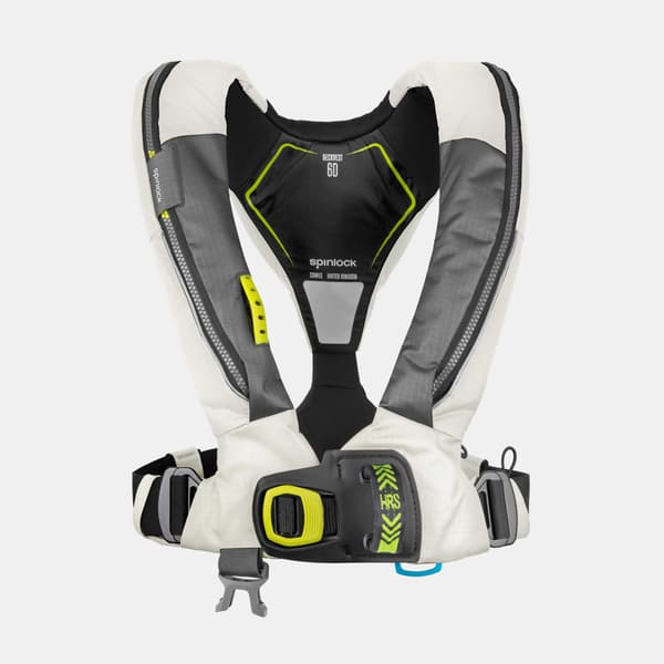 Uppblåsbar flytväst Spinlock Deckvest 6D 170N HRS Tropic White, automatisk + kolsyrepatron 33 gram Flytväststorlek: One-Size (50+ kg)