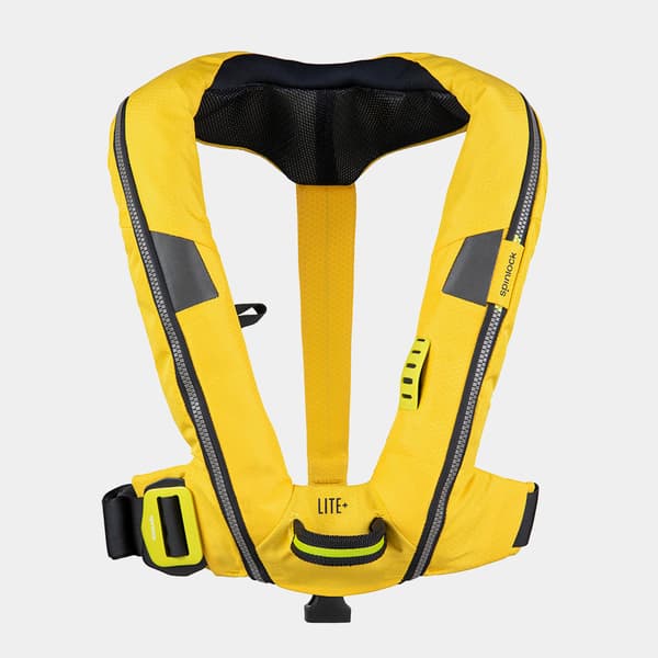 Uppblåsbar flytväst Spinlock Deckvest LITE+ 170N Sun Yellow, automatisk + kolsyrepatron 33 gram Flytväststorlek: One-Size (50+ kg)