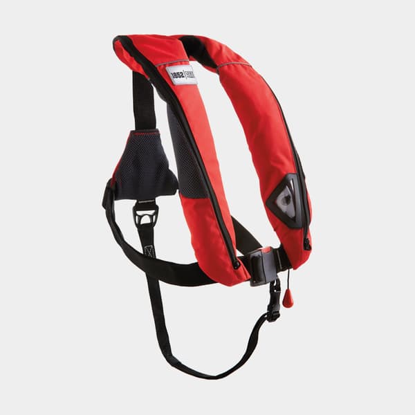 Uppblåsbar flytväst 1852-Marine Aero Plus 165N, automatisk, röd + kolsyrepatron 33 gram Flytväststorlek: One-Size (&gt; 50 kg)