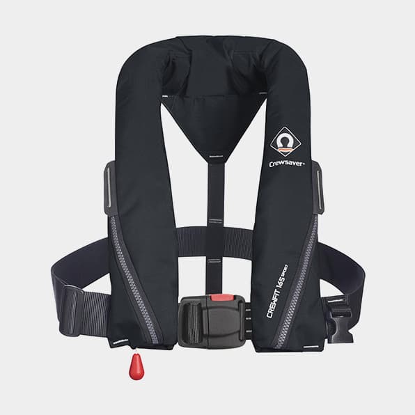 Uppblåsbar flytväst Crewsaver Crewfit Sport 165N Black, automatisk + kolsyrepatron 33 gram Flytväststorlek: One-Size (&gt; 40 kg)