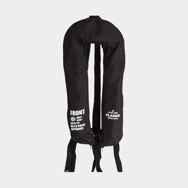 Uppblåsbar flytväst Fladen Fishing Maxximus 300N, automatisk, svart + kolsyrepatroner 2 x 60 gram Flytväststorlek: One-Size (43+ kg)