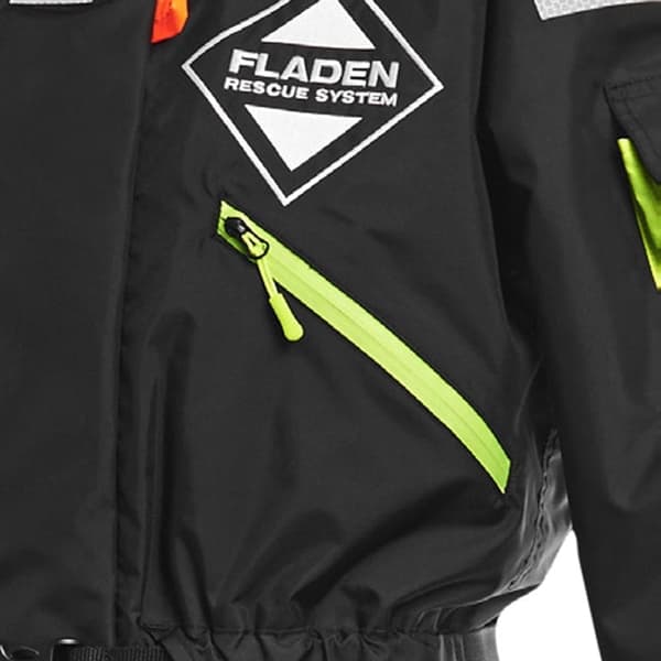 Flytoverall Fladen Fishing 845XB 50N, svart Flytväststorlek: X-Large (90 - 110 kg)