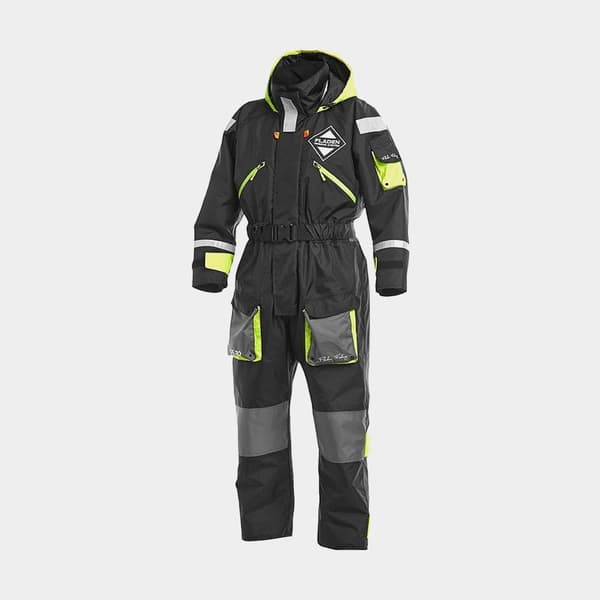Flytoverall Fladen Fishing 845XB 50N, svart Flytväststorlek: X-Large (90 - 110 kg)