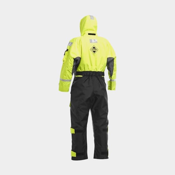 Flytoverall Fladen Fishing 845XY 50N, dam, gul/svart Flytväststorlek: Small (40 - 60 kg)