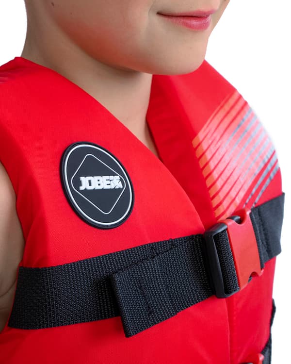 Vattensportväst för barn JOBE Nylon Vest Youth 50N Kids Red Black Flytväststorlek: One-Size (30 - 40 kg)