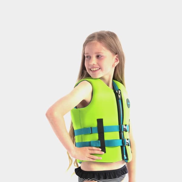Seglarväst för barn JOBE Neoprene Vest Kids 50N Lime Green Flytväststorlek: 164 (50 - 80 kg)