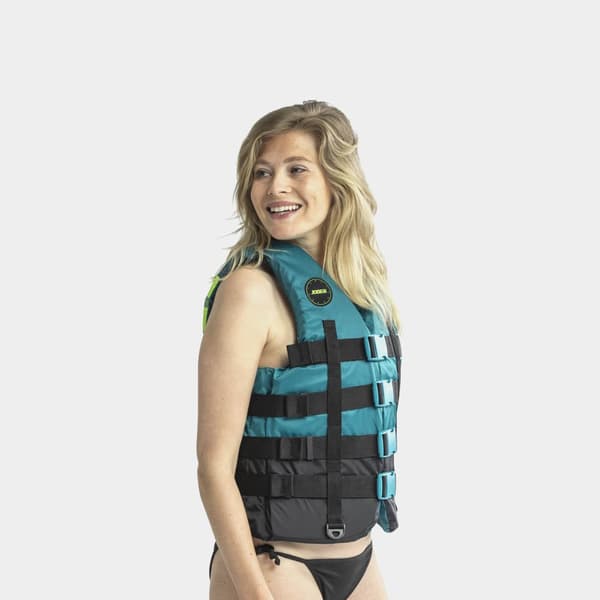 Vattensportväst JOBE 4 Buckle Vest 50N Teal Flytväststorlek: Medium (65 - 75 kg)