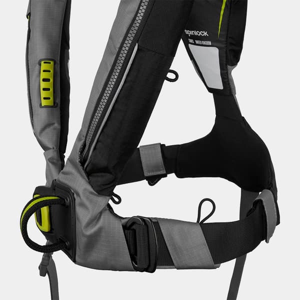 Uppblåsbar flytväst Spinlock Deckvest 6D 170N Black, automatisk + kolsyrepatron 33 gram Flytväststorlek: One-Size (50+ kg)