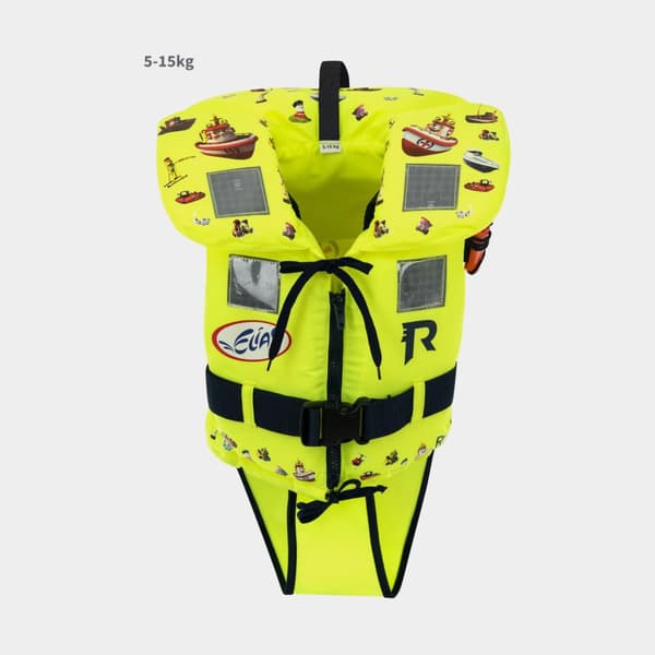 Räddningsväst för barn Regatta Soft Elias 100N Lemon Elias Print Flytväststorlek: 15 - 30 kg