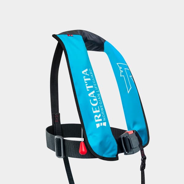 Uppblåsbar flytväst för barn Regatta AquaSafe Junior 110N Turquoise, automatisk, One-Size (18 - 40 kg) + kolsyrepatron 24 gram