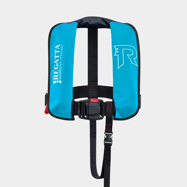 Uppblåsbar flytväst för barn Regatta AquaSafe Junior 110N Turquoise, automatisk, One-Size (18 - 40 kg) + kolsyrepatron 24 gram