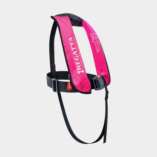 Uppblåsbar flytväst för barn Regatta AquaSafe Junior 110N Fluorescent Pink, automatisk, One-Size (18 - 40 kg) + kolsyrepatron 24 gram