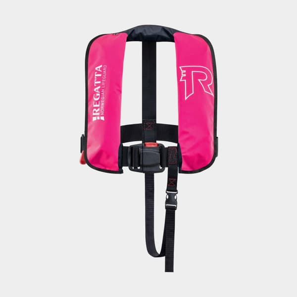 Uppblåsbar flytväst för barn Regatta AquaSafe Junior 110N Fluorescent Pink, automatisk, One-Size (18 - 40 kg) + kolsyrepatron 24 gram