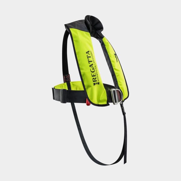 Uppblåsbar flytväst för barn Regatta AquaSafe Junior Harness 110N Fluorescent Yellow, automatisk, One-Size (18 - 40 kg) + kolsyrepatron 24 gram