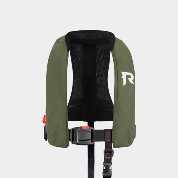 Uppblåsbar flytväst Regatta Sharpsafe 170N Green, automatisk, One-Size (40+ kg) + kolsyrepatron 33 gram Flytväststorlek: 40+ kg
